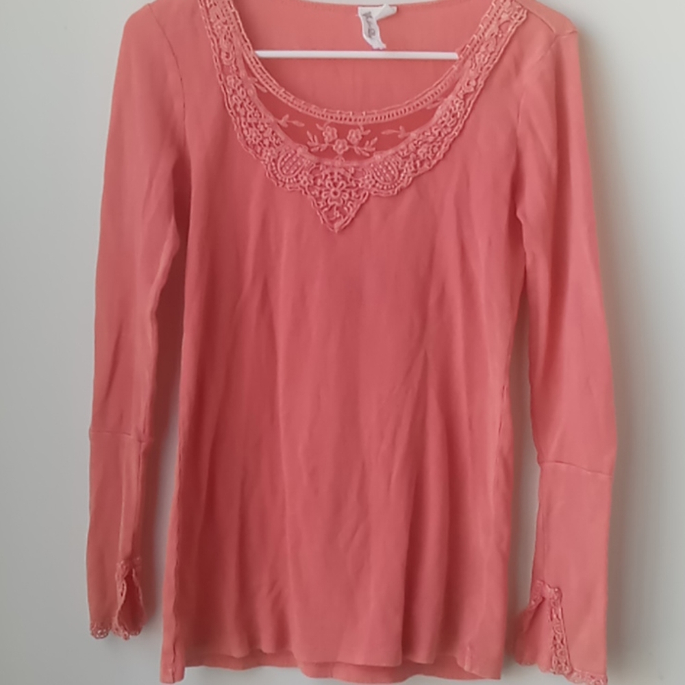 Others Follow Long Sleeve Top with Crochet